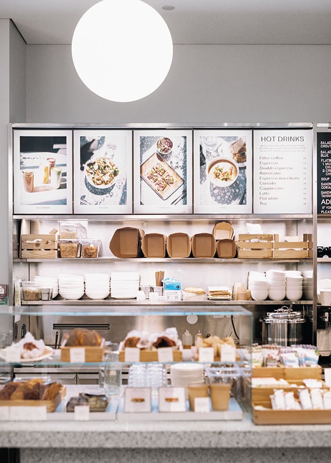 Photo of a counter at a café.